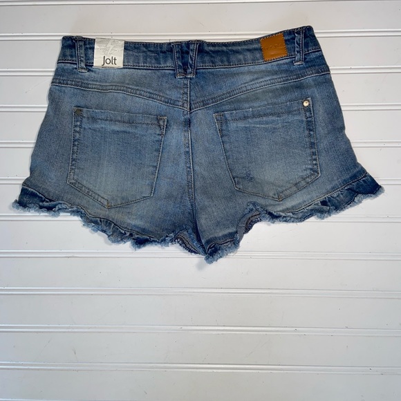 Jolt Ladies Ruffled Bottom Zip Jr Jean Shorts Jr Sz 9 Available New w tags - Picture 4 of 13